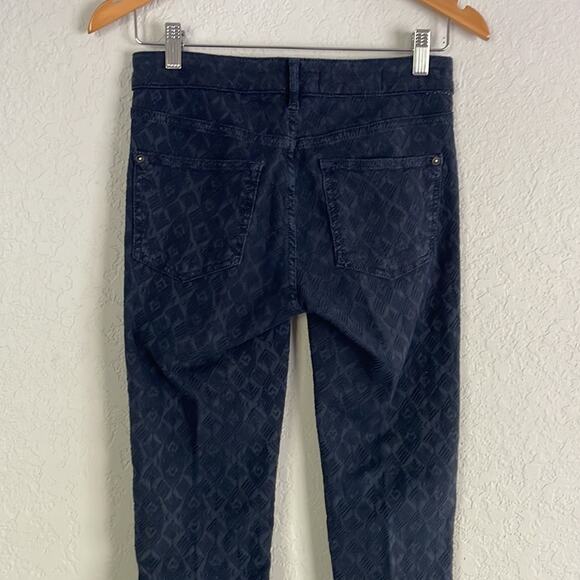 Pilcro and the Letterpress Script Jacquard Navy Blue Pants Size 25 Preppy Y2K - Picture 6 of 9